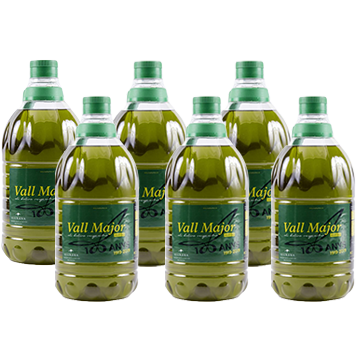 pack de 6 garrafes de 2 litres d'oli vall major